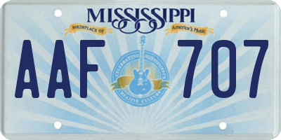 MS license plate AAF707