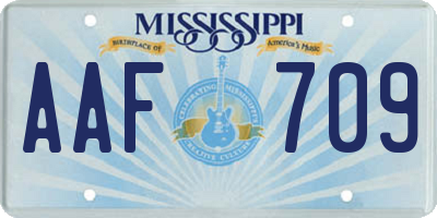 MS license plate AAF709