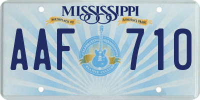 MS license plate AAF710