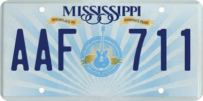 MS license plate AAF711