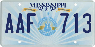 MS license plate AAF713