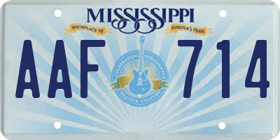 MS license plate AAF714