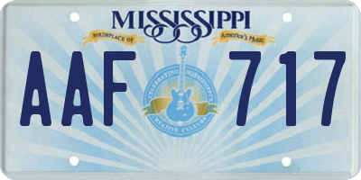 MS license plate AAF717