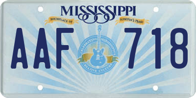 MS license plate AAF718