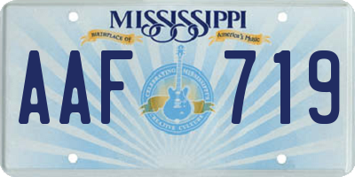 MS license plate AAF719