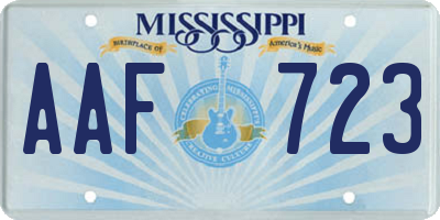 MS license plate AAF723