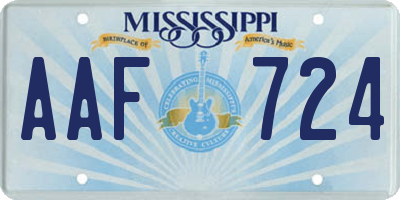 MS license plate AAF724