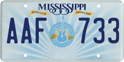 MS license plate AAF733