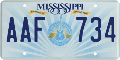 MS license plate AAF734