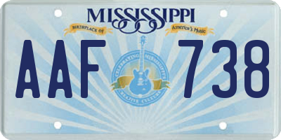 MS license plate AAF738