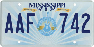 MS license plate AAF742