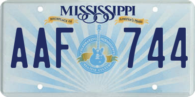 MS license plate AAF744