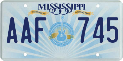 MS license plate AAF745