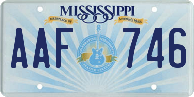 MS license plate AAF746