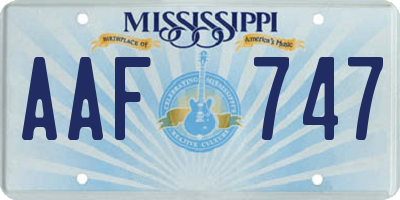 MS license plate AAF747