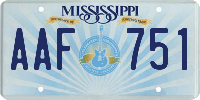 MS license plate AAF751