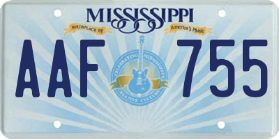 MS license plate AAF755