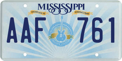 MS license plate AAF761