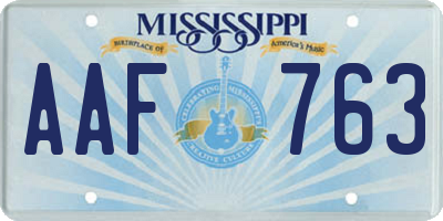 MS license plate AAF763