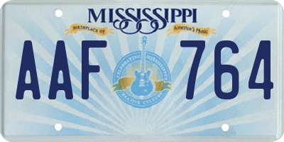 MS license plate AAF764