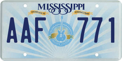 MS license plate AAF771