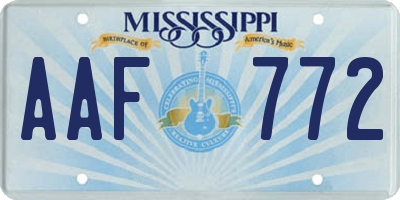 MS license plate AAF772