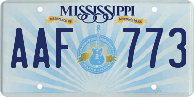 MS license plate AAF773