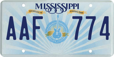 MS license plate AAF774