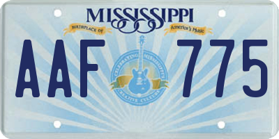 MS license plate AAF775