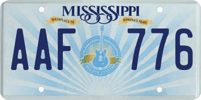 MS license plate AAF776