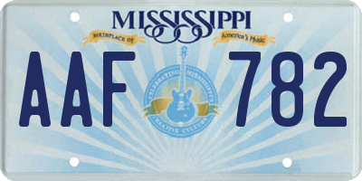 MS license plate AAF782