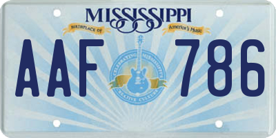 MS license plate AAF786