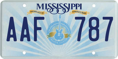 MS license plate AAF787