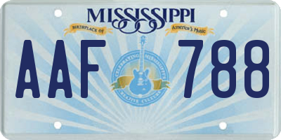 MS license plate AAF788