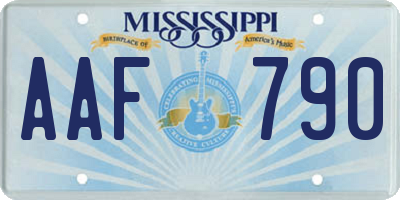 MS license plate AAF790