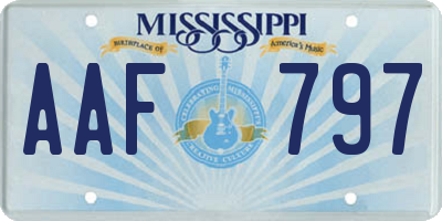 MS license plate AAF797