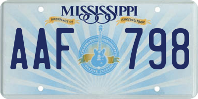 MS license plate AAF798