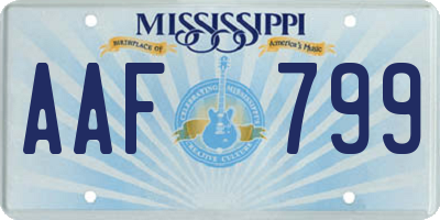 MS license plate AAF799