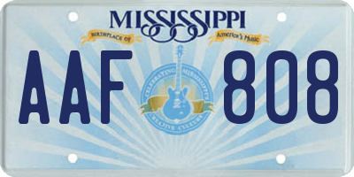 MS license plate AAF808