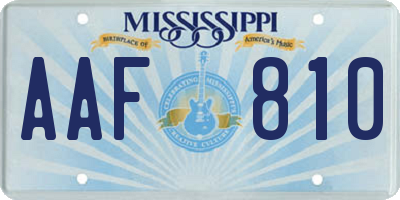 MS license plate AAF810