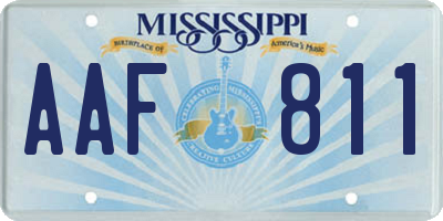 MS license plate AAF811