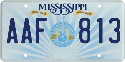 MS license plate AAF813