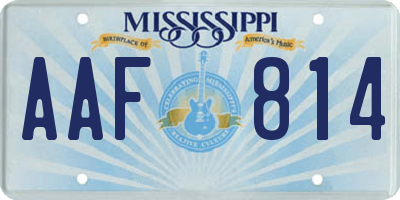 MS license plate AAF814