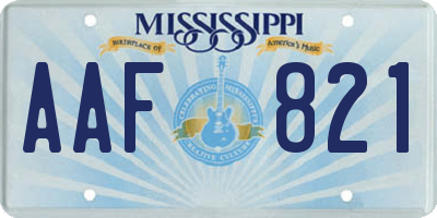 MS license plate AAF821