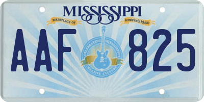 MS license plate AAF825