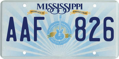 MS license plate AAF826