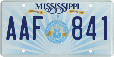 MS license plate AAF841