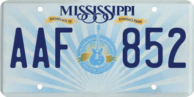 MS license plate AAF852