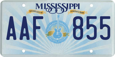 MS license plate AAF855
