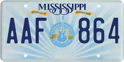 MS license plate AAF864